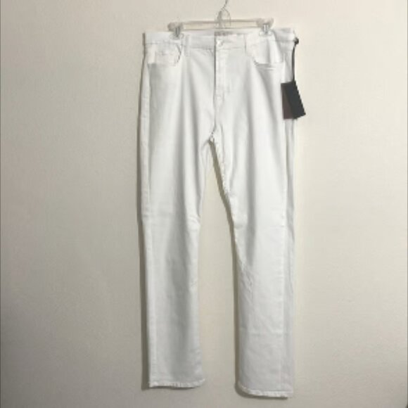 JEN7 by 7 for All Mankind Women's Slim Straight White Jean Pants Size 14 - Picture 4 of 9